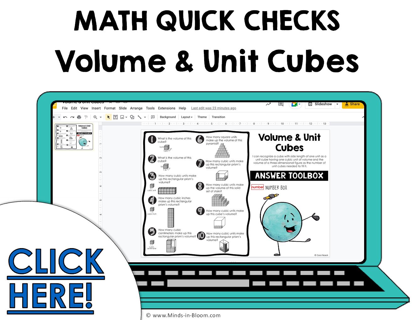 Google Slides - Math Quick Checks (Great for 5th graders) - Volume ...