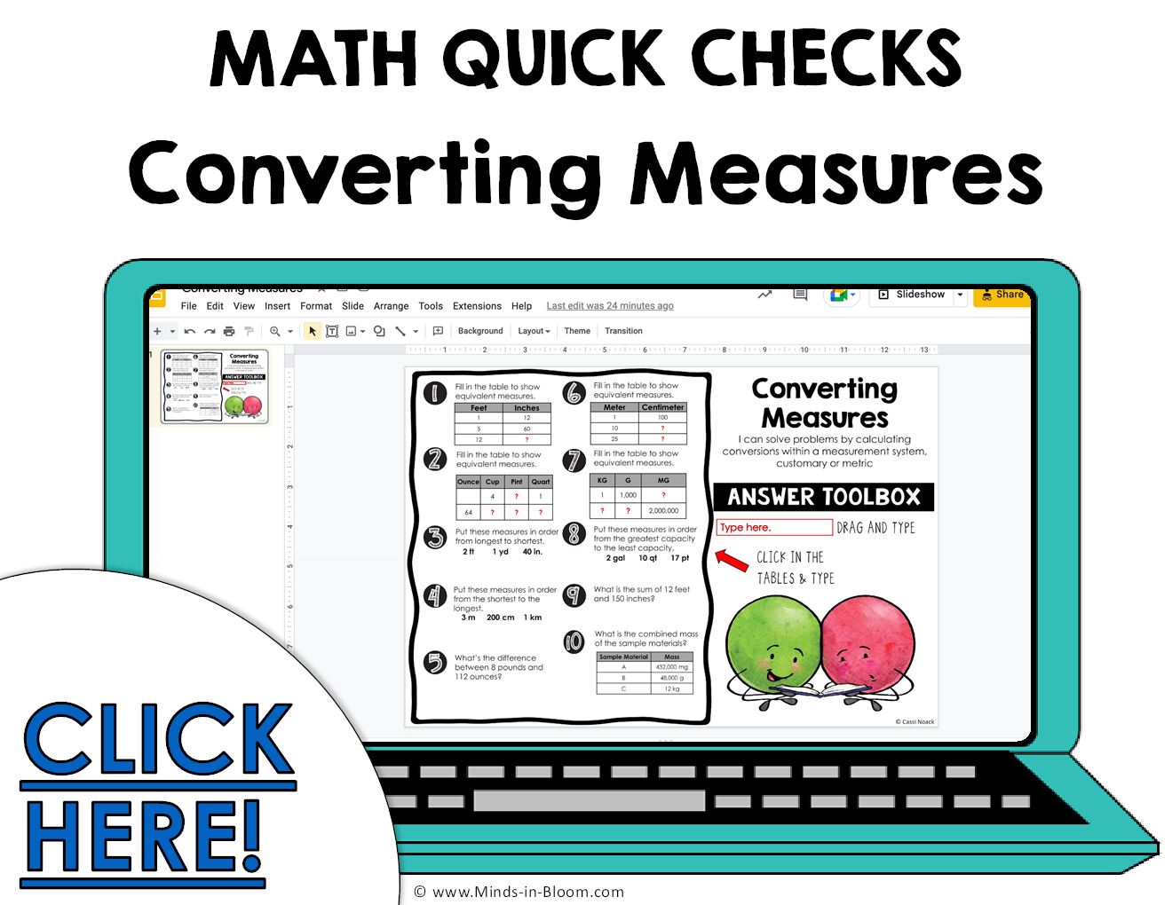 Google Slides - Math Quick Checks (Great for 5th graders) - Converting ...