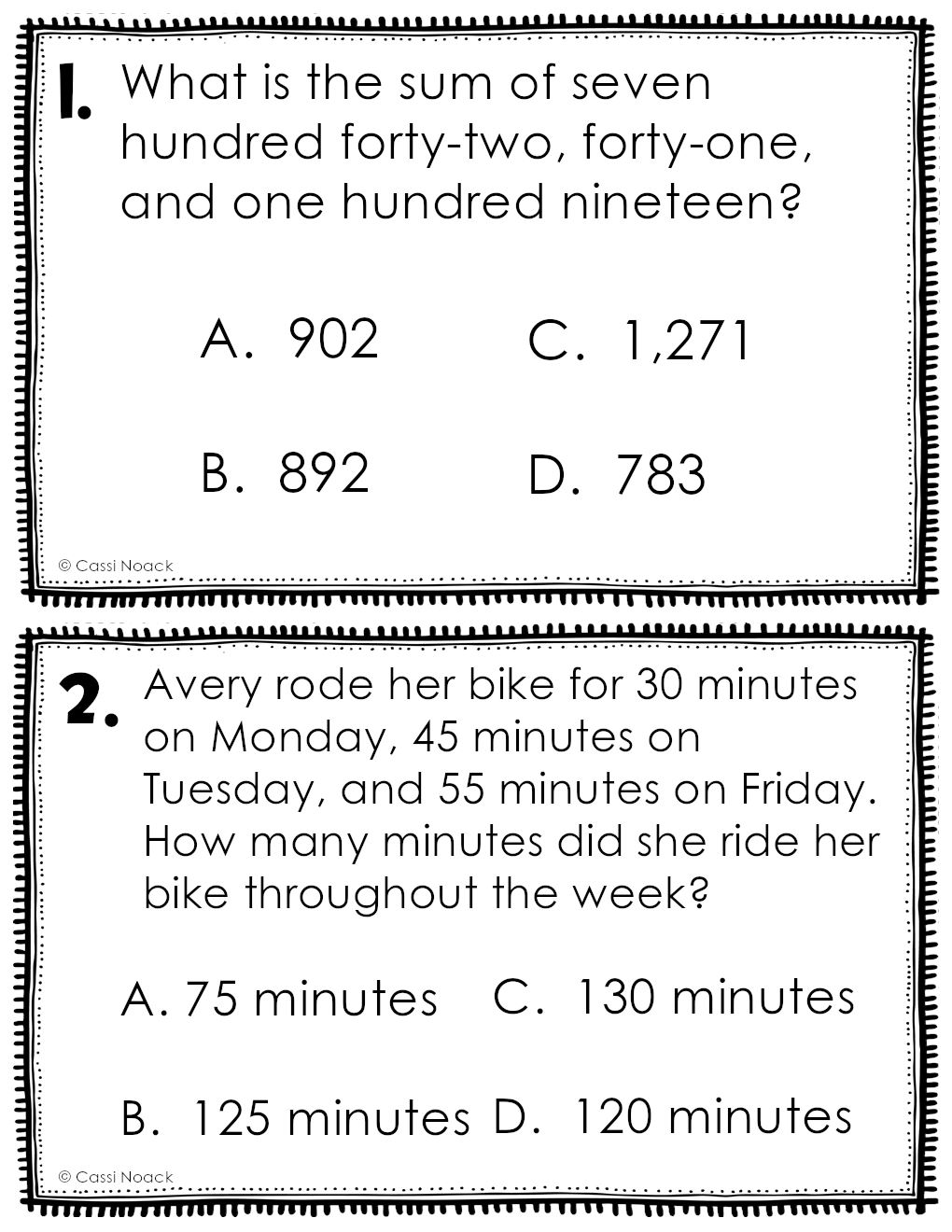 Addition and Subtraction Problems - Task Cards - Minds in Bloom Unlimited