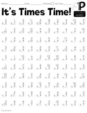 The Factz P - x1, x2, x10, x5, x4, x9, x3 Mixed Multiplication Practice