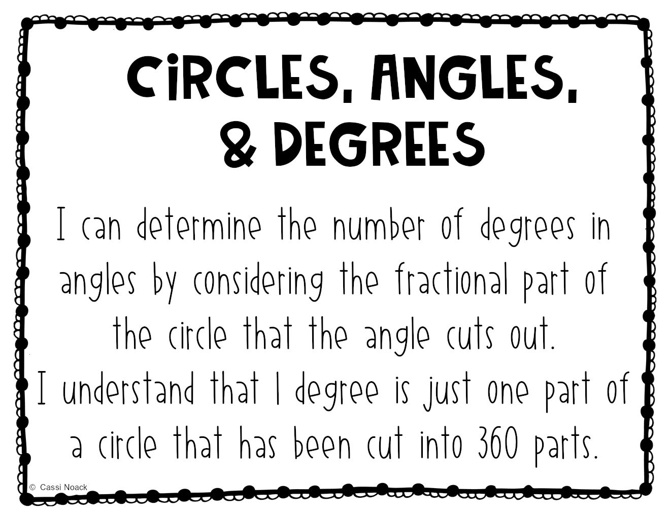 Angles, Circles, and Degrees - I Can Statement - Minds in Bloom Unlimited