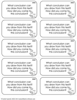 Informational Reading Question Card - " What conclusion can you draw from this text... "