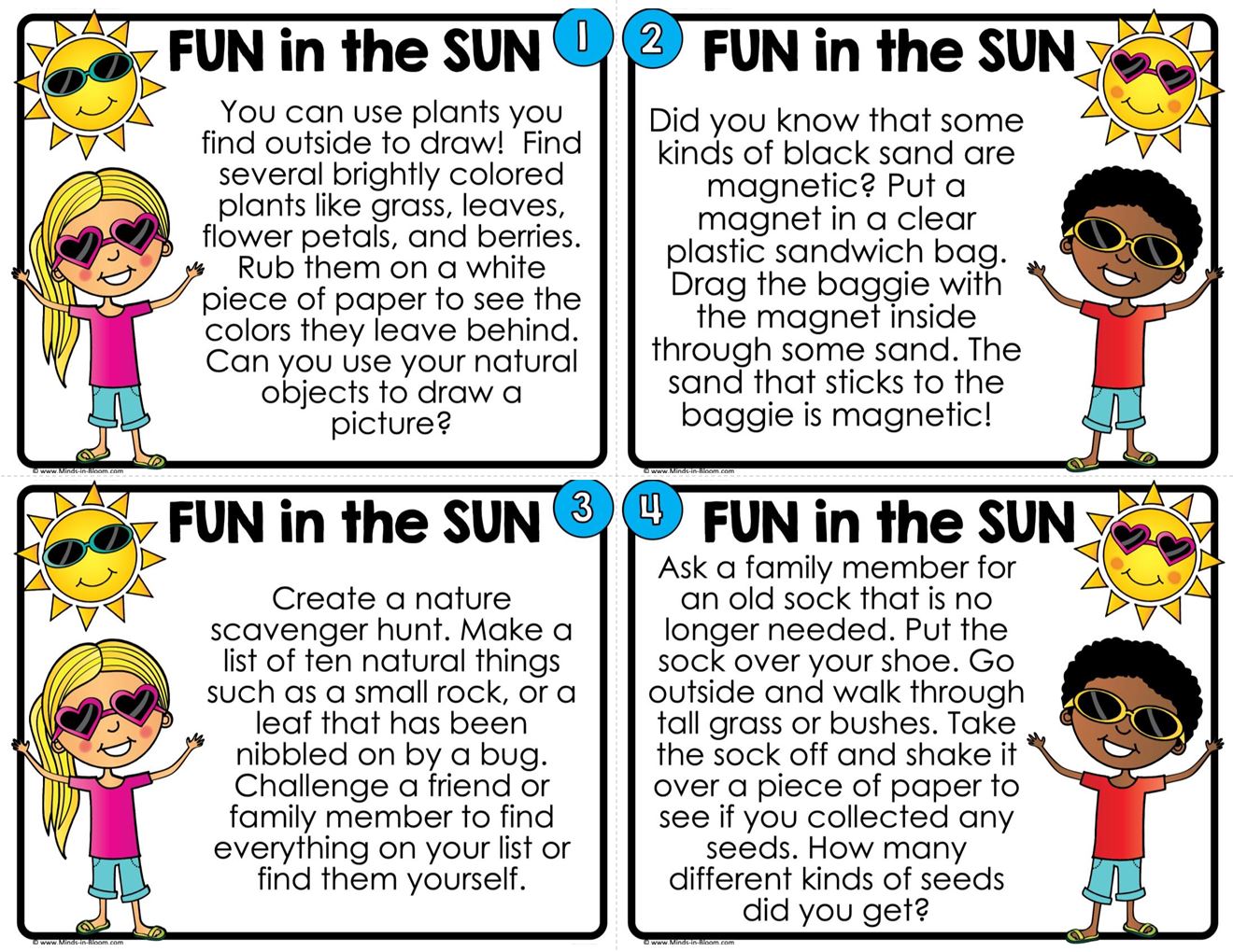 Fun in the Sun - Summertime Outdoors Activity Task Cards - COLOR ...