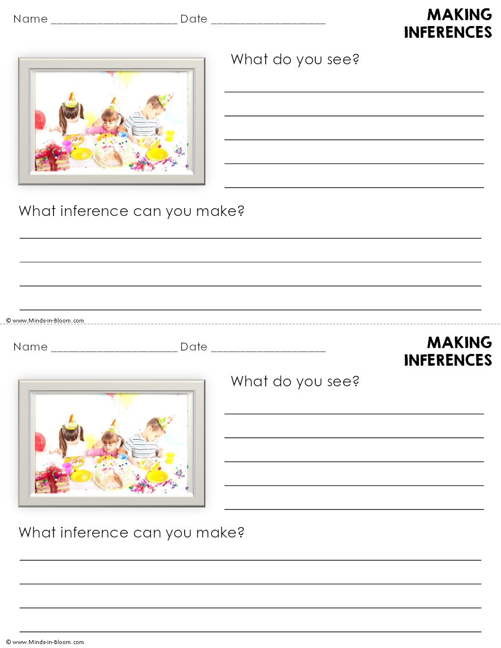 Picture Inferences - SET 4 - COLOR - Minds in Bloom Unlimited