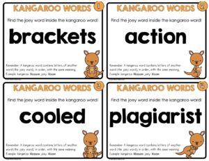 Kangaroo Words for Critical Thinking - COLOR