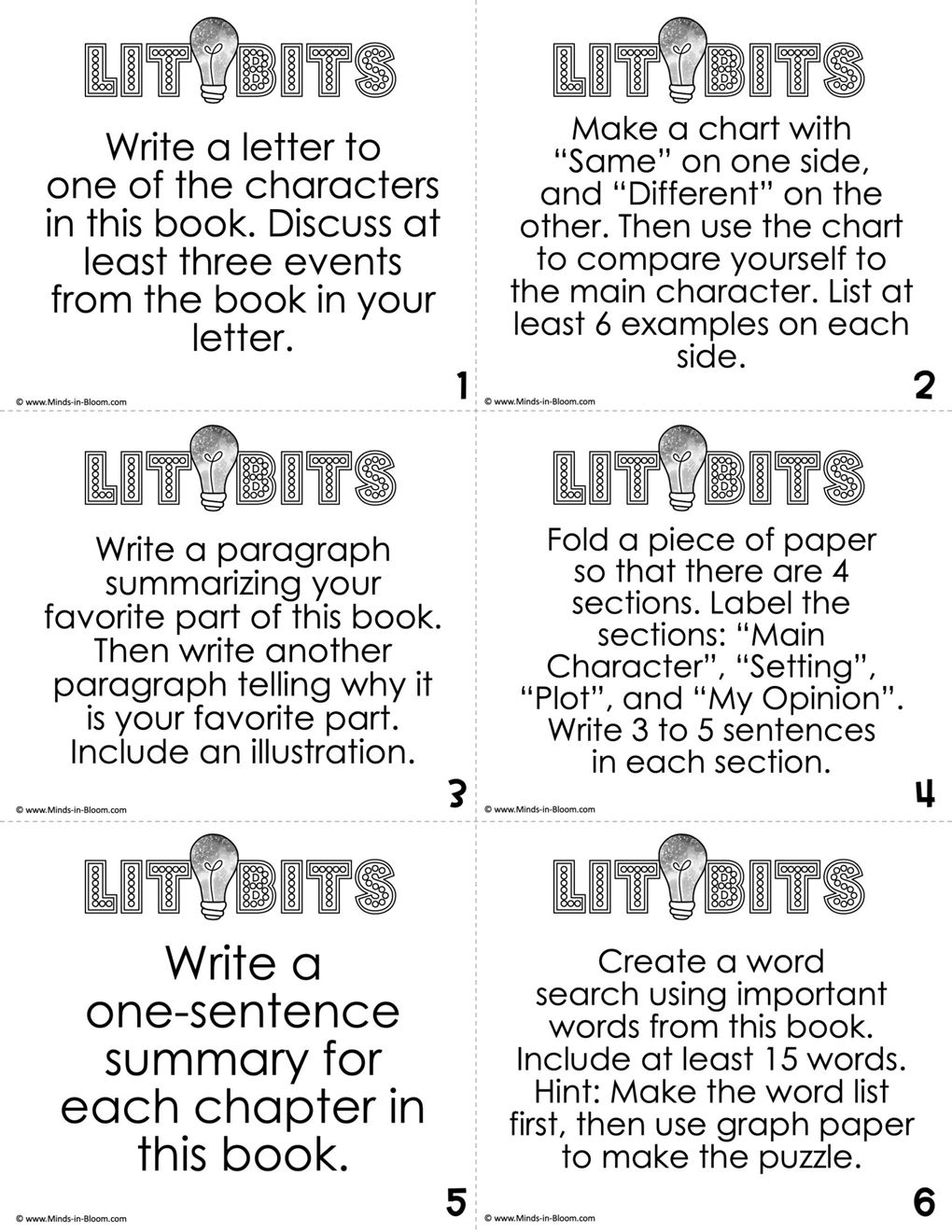 Reading Response Activity Task Cards | Close Reading Comprehension ...