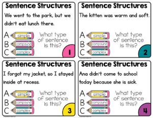 Sentence Structures - Multiple Choice - COLOR
