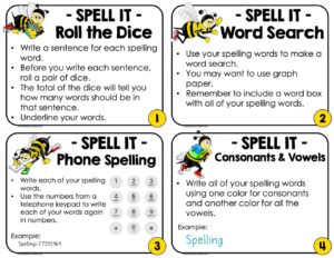 Spelling Practice - Task Cards COLOR
