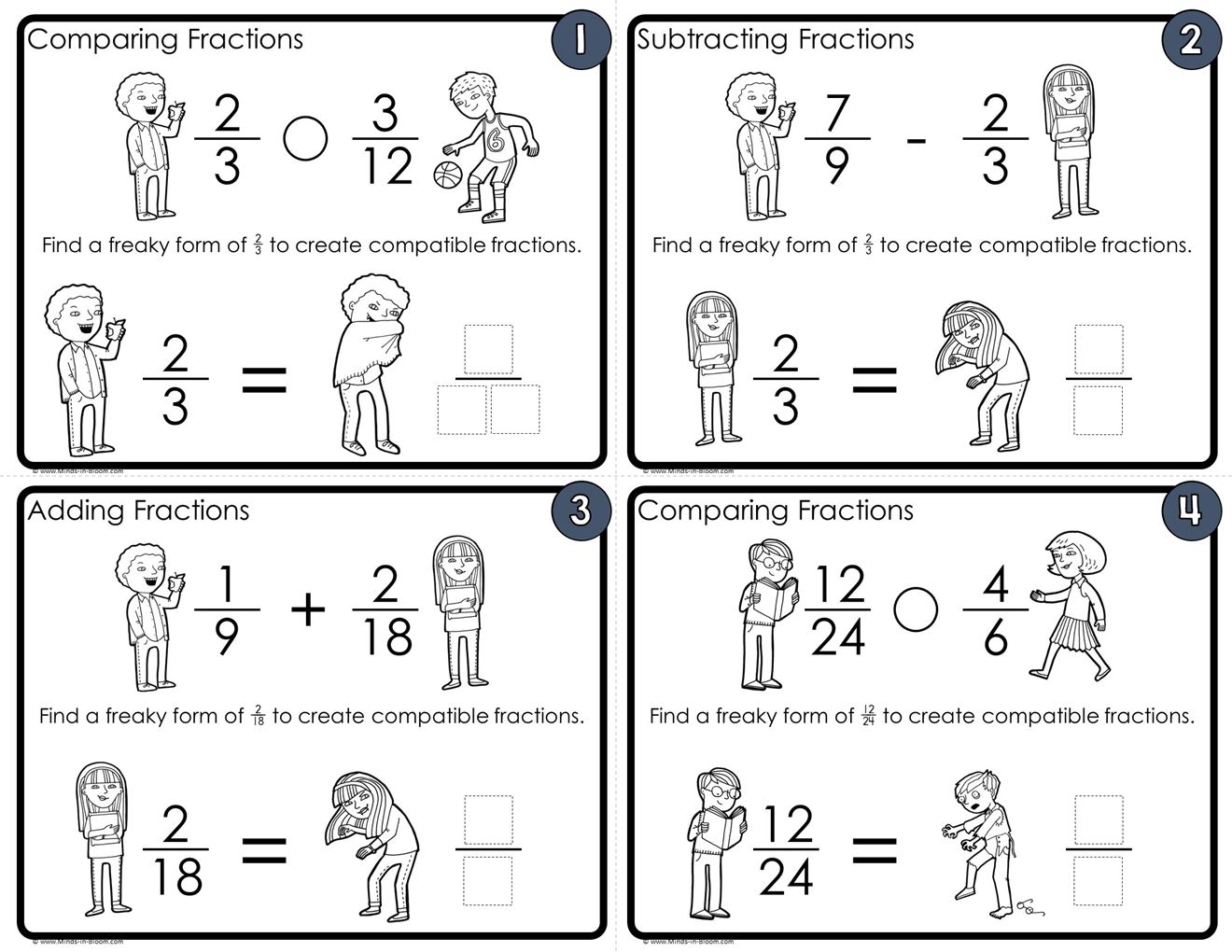 Fraction Forms Practice Task Cards | 4|5 Grade | Printable