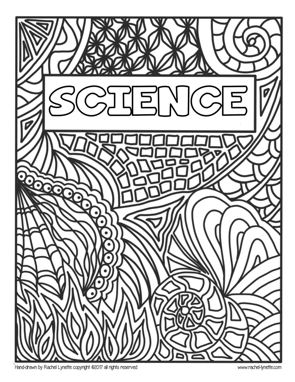 Coloring - Subject Dividers for Binders or Notebooks - SCIENCE - Minds ...