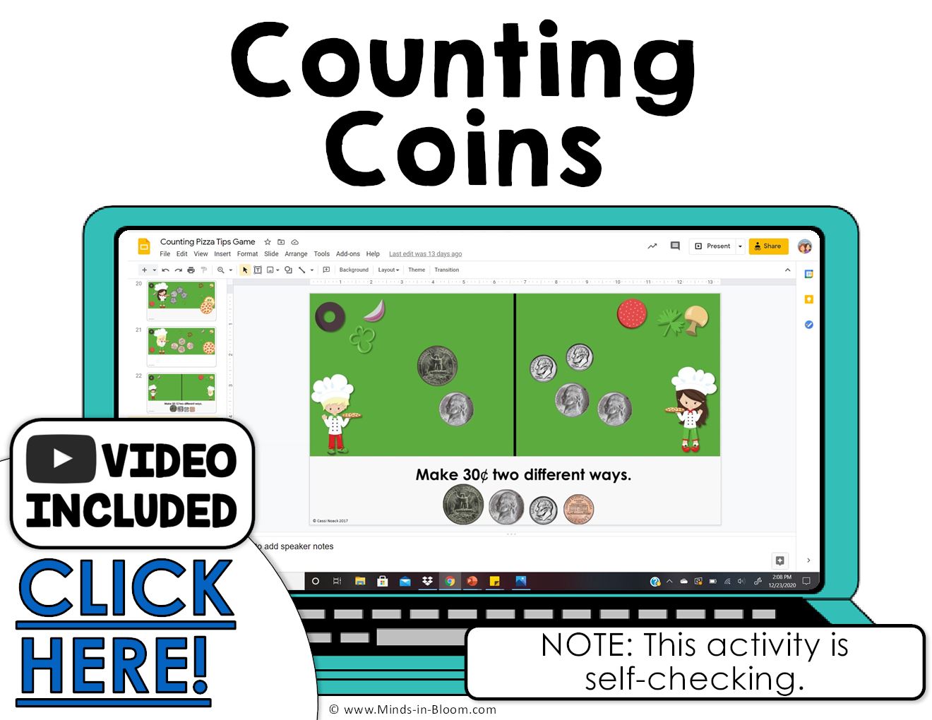 Google Slides - Counting Coins up to a Dollar - Minds in Bloom Unlimited