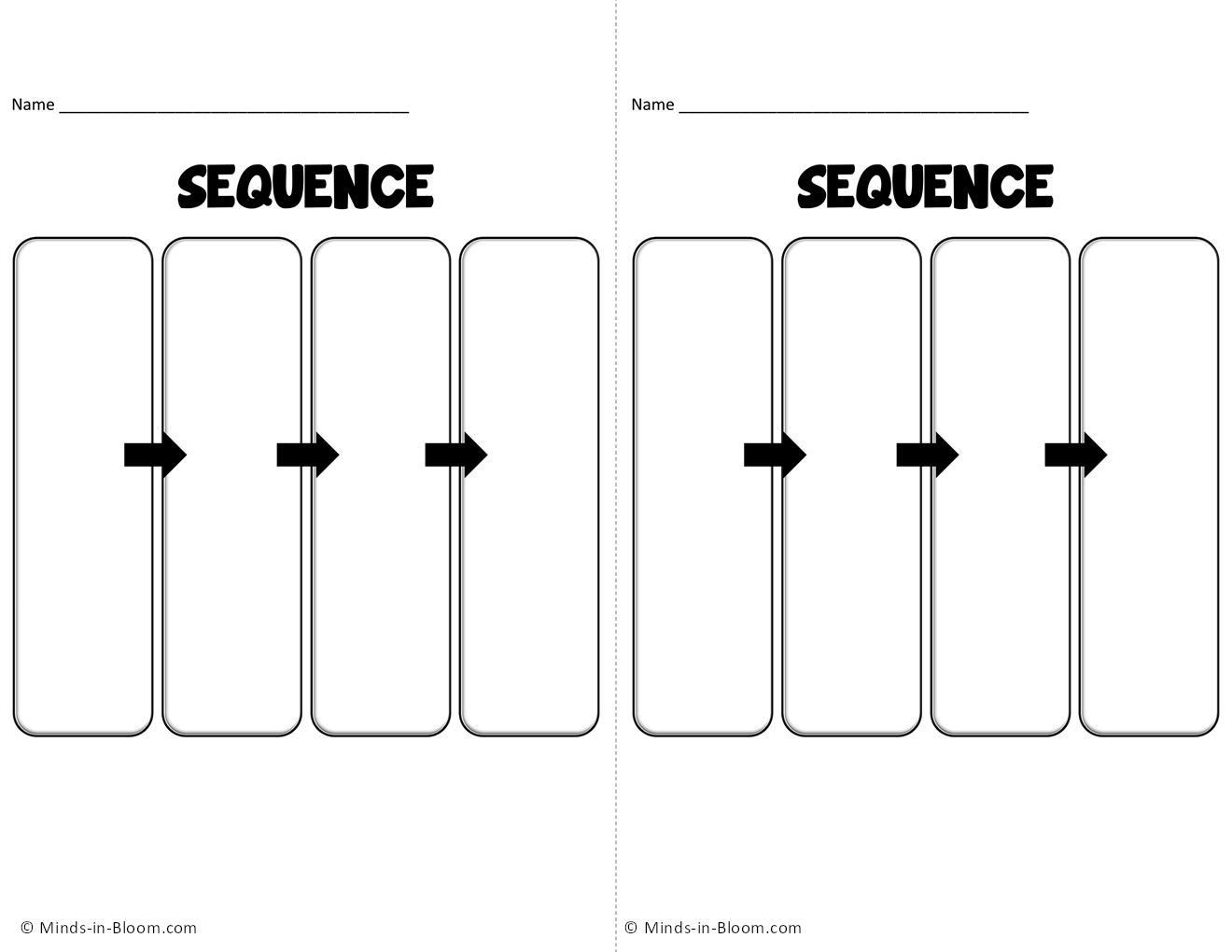 Sequence Text Structure Graphic Organizer - Half Page Size - Minds in ...