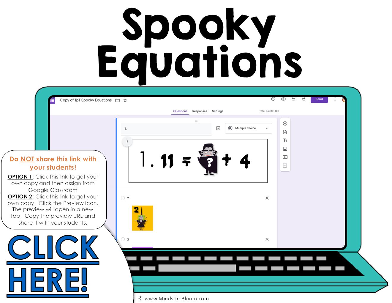Halloween Equations Practice for Grade 4-5 | Math Worksheet PDF
