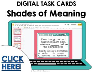 Google Slides - Shades of Meaning Task Cards - Vocabulary Practice