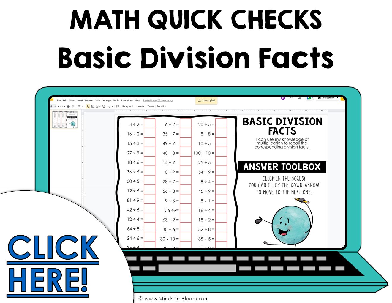 Google Slides - Math Quick Checks (Great for 3rd graders) - Basic ...