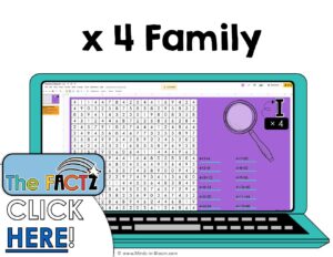 The Factz I Multiplication Game -  SENTENCE SEARCH - x4 fact family