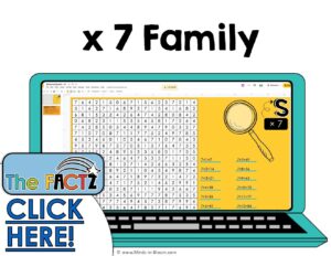 The Factz S Multiplication Game - SENTENCE SEARCH  - x7 fact family