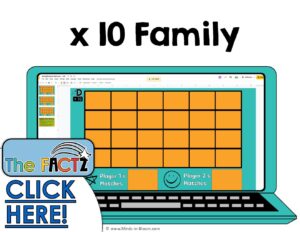 The Factz D Multiplication Game - MULTIPLICATION MEMORY - x10 fact family