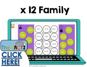 The Factz Y Multiplication Game - CUP GAME - x12 fact family