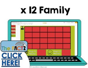 The Factz Y Multiplication Game - MULTIPLICATION MEMORY - x12 fact family