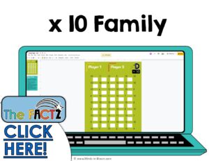 The Factz D Game -  MULTIPLICATION TIMES TRAP  - x10 fact family
