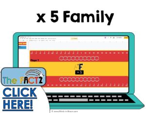 The Factz F Multiplication Game - LINK IT UP - x5 fact family