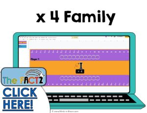 The Factz I Multiplication Game - LINK IT UP - x4 fact family