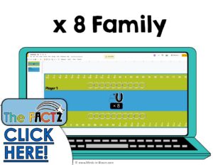 The Factz U Multiplication Game - LINK IT UP - x8 fact family