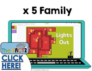 The Factz F Multiplication Game -  LIGHTS OUT - x5 fact family