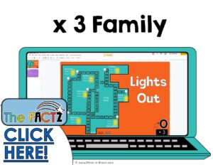 The Factz O Multiplication Game -  LIGHTS OUT - x3 fact family