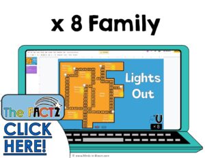 The Factz U Multiplication Game -  LIGHTS OUT - x8 fact family