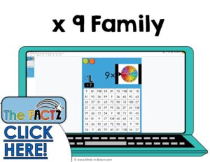 The Factz L Multiplication Game -  5 IN A ROW - x9 fact family