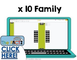 The Factz D Multiplication Game - COOKIE STACK - x10 fact family