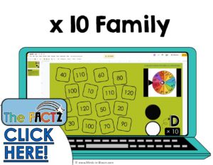 The Factz D Multiplication Game - BUMP - x10 fact family