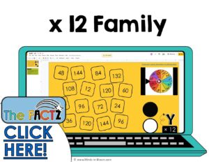 The Factz Y Multiplication Game - BUMP - x12 fact family