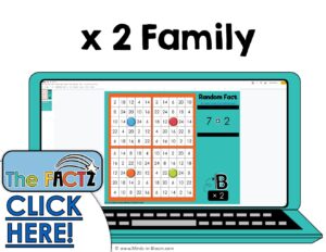 The Factz B Multiplication Game - Bingo - x2 fact family