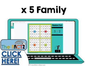 The Factz F Multiplication Game - Bingo - x5 fact family