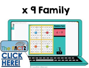 The Factz L Multiplication Game - Bingo - x9 fact family