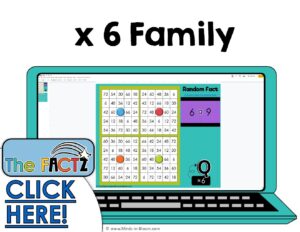 The Factz Q Multiplication Game - Bingo - x6 fact family