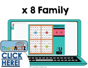 The Factz U Multiplication Game - Bingo - x8 fact family