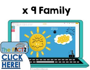 The Factz L Game -  MULTIPLICATION SUNNY DAYS  - x9 fact family