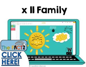The Factz W Game -  MULTIPLICATION SUNNY DAYS  - x11 fact family