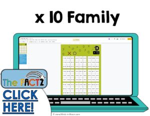 The Factz D Game -  MULTIPLICATION TIC-TAC-TOE  - x10 fact family