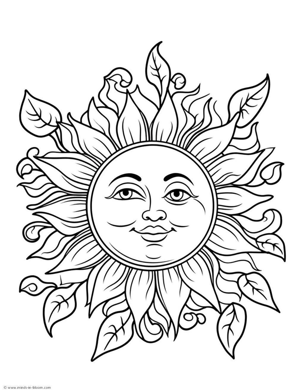 Summer Sun Coloring Page Minds in Bloom Unlimited