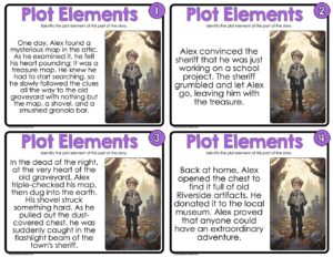 Plot Elements - Exposition, Rising Action, Climax, Falling Action, Resolution - Task Cards