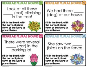 Regular Plural Nouns Task Cards