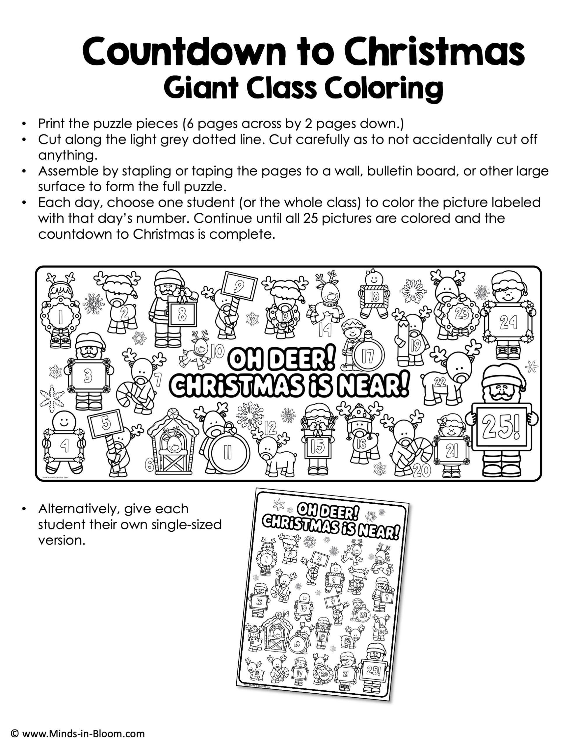 Giant Countdown to Christmas Coloring Poster