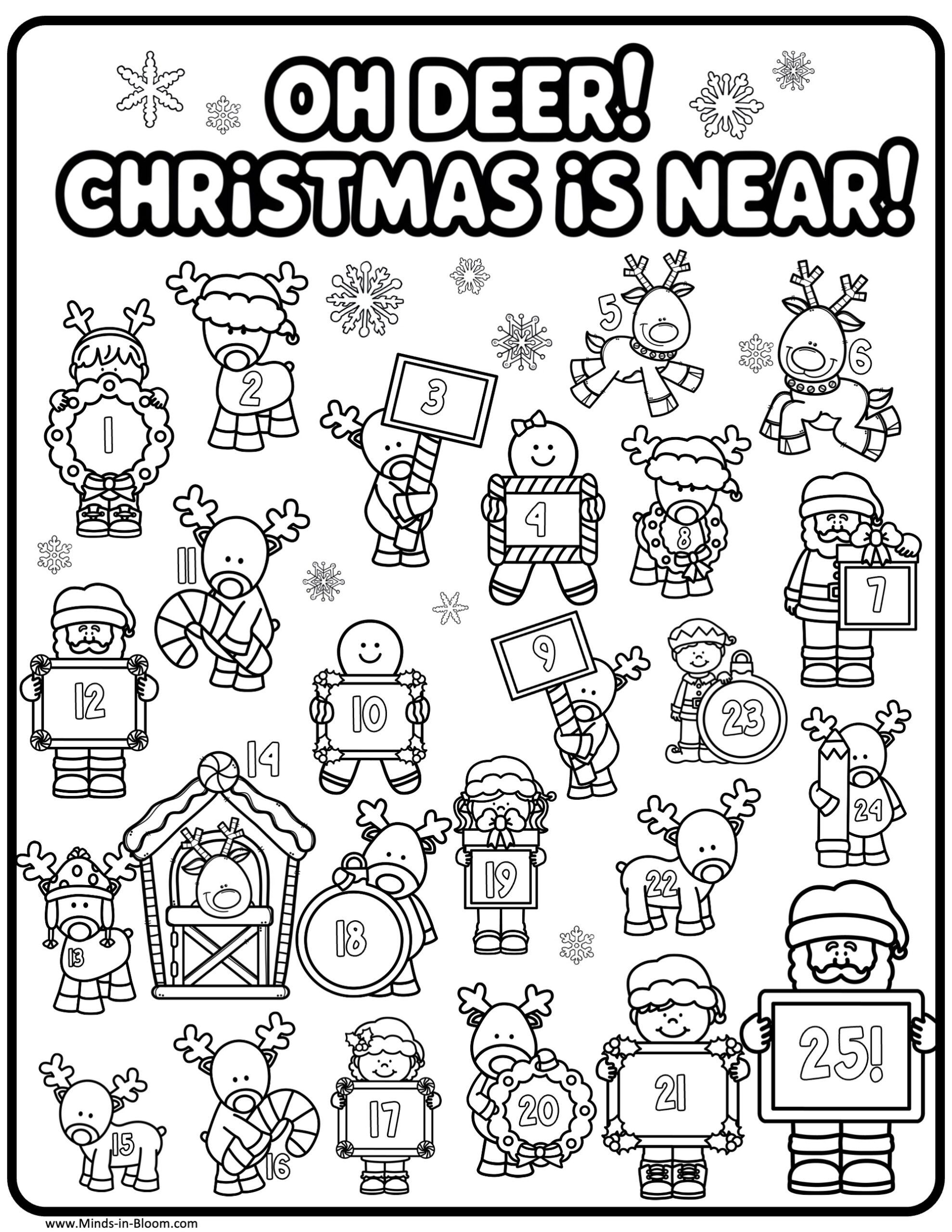 Countdown to Christmas Coloring Page