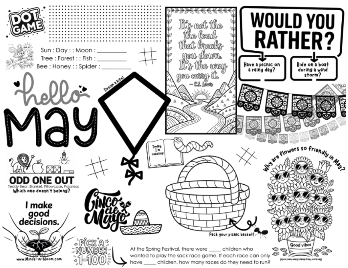 May Worksheets – Activity Pages Puzzles