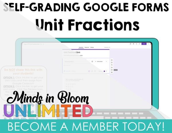 Unit Fractions - Google Forms - Self-Grading Quiz - Minds in Bloom ...